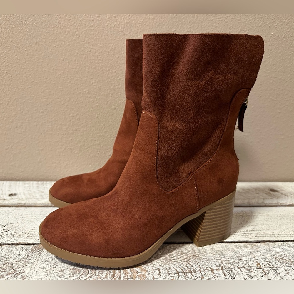 Faux Suede Platform Boots - NWOB